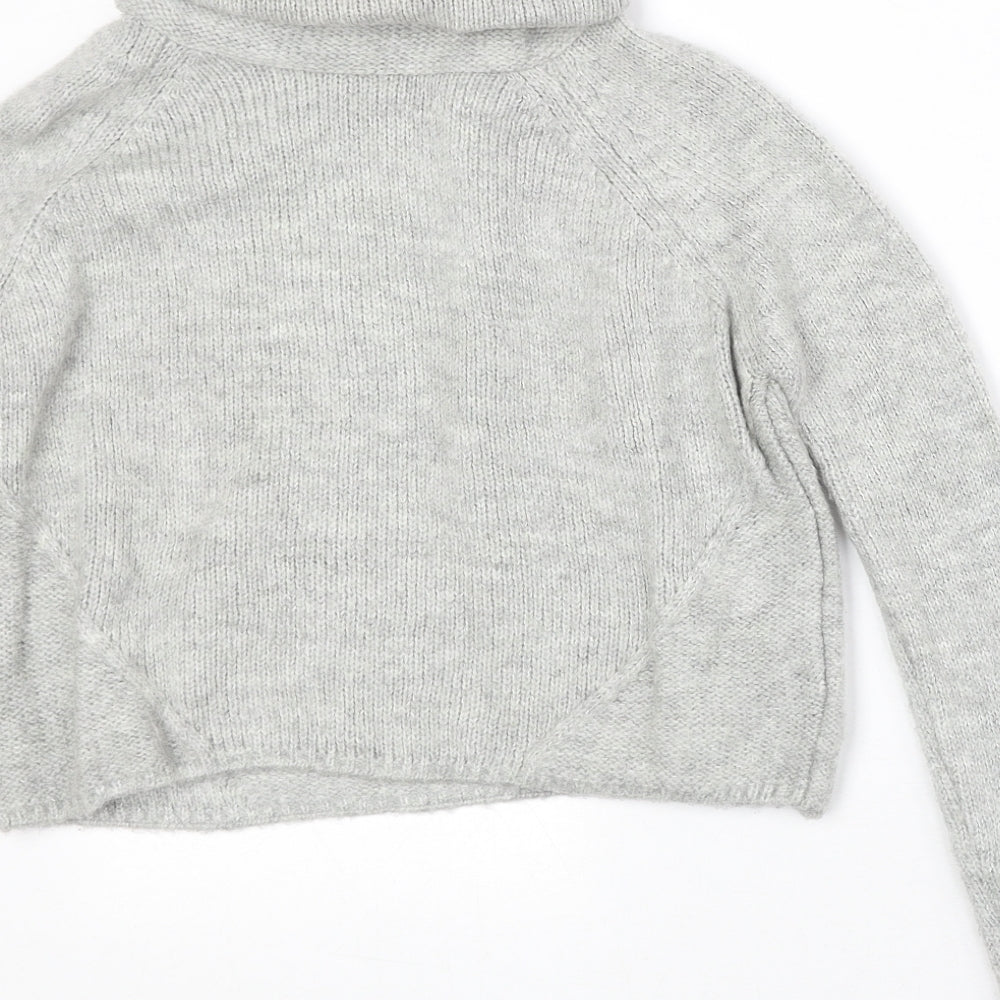 New Look Womens Grey Roll Neck Acrylic Pullover Jumper Size 6
