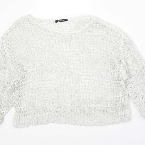 Gina Tricot Womens Grey Round Neck Acrylic Pullover Jumper Size M