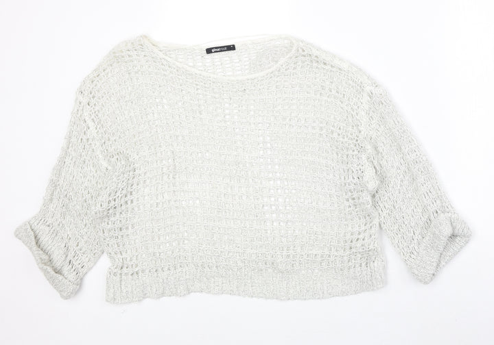 Gina Tricot Womens Grey Round Neck Acrylic Pullover Jumper Size M