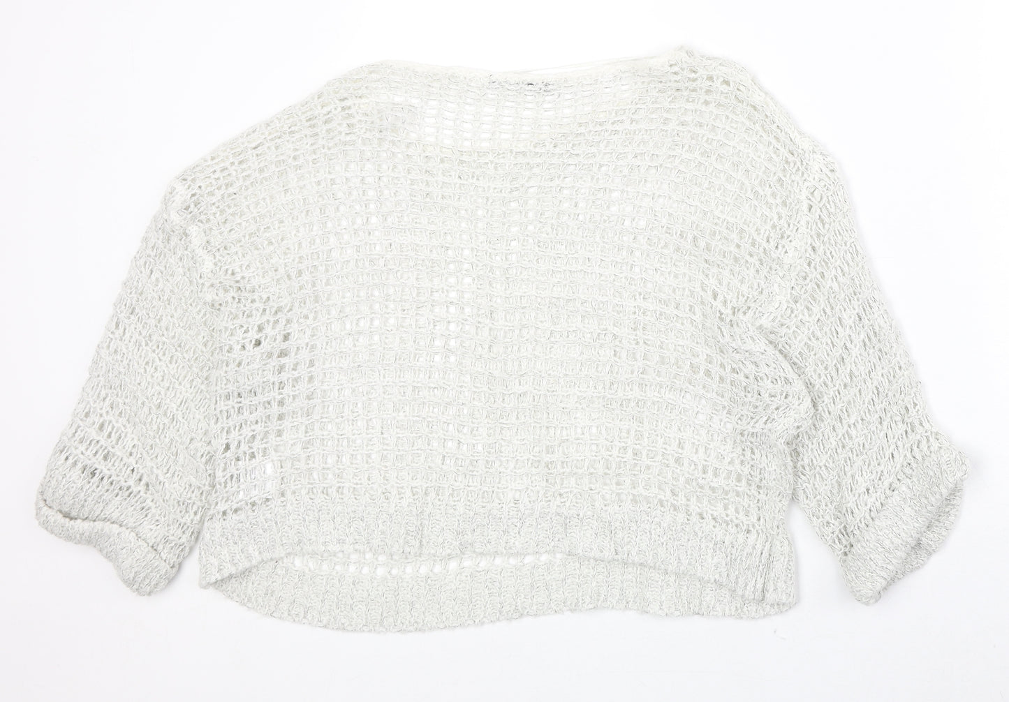 Gina Tricot Womens Grey Round Neck Acrylic Pullover Jumper Size M