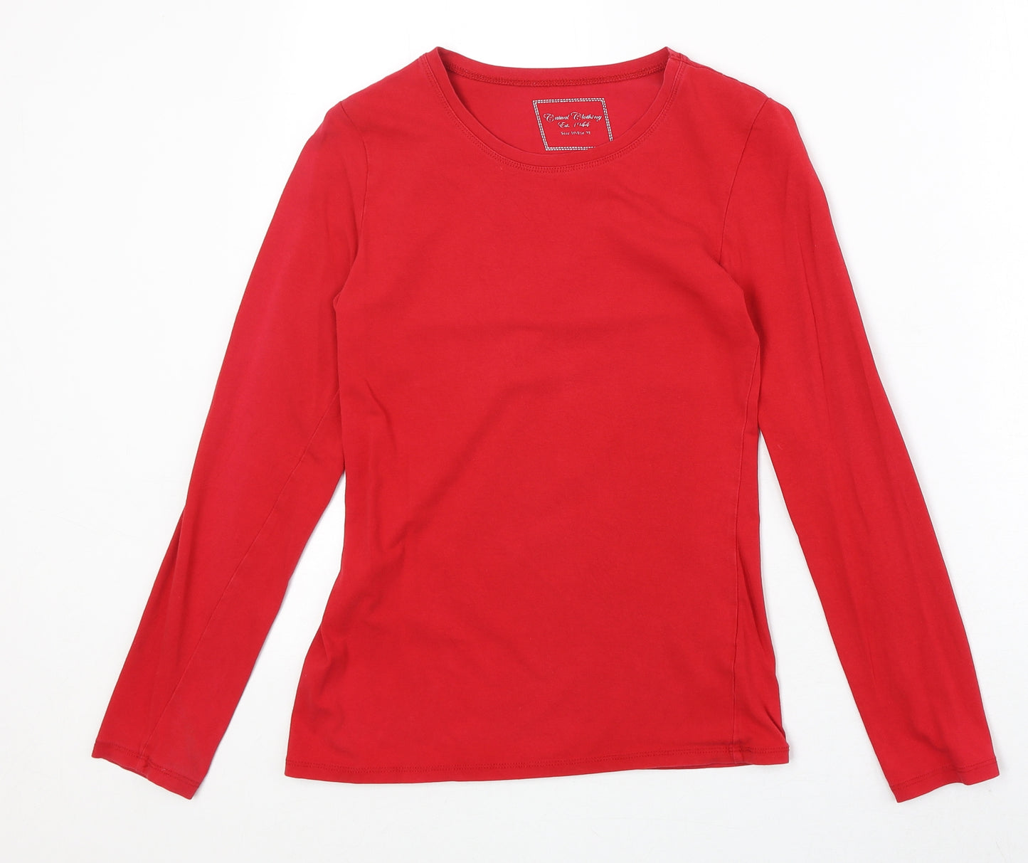 Casual Clothing Womens Red Polyester Basic T-Shirt Size 10 Round Neck