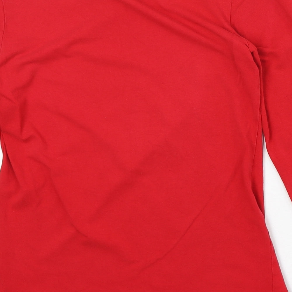 Casual Clothing Womens Red Polyester Basic T-Shirt Size 10 Round Neck