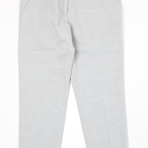 H&M Womens Grey Polyester Chino Trousers Size 12 Regular Zip
