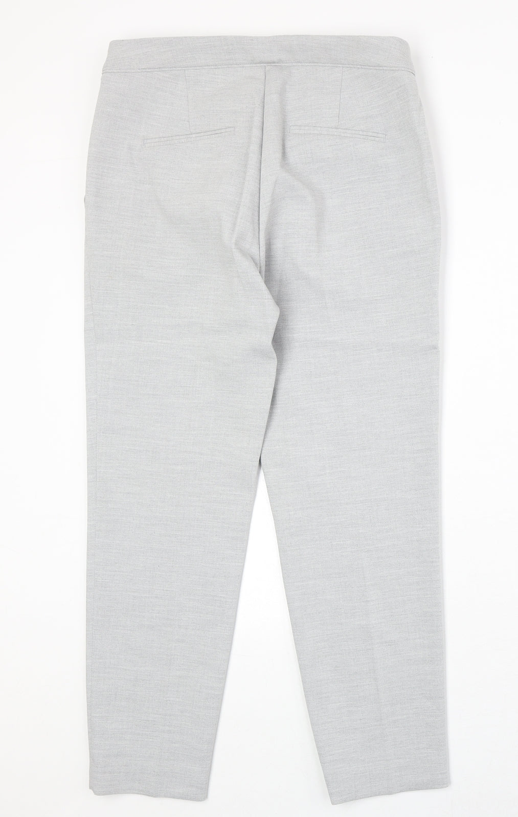 H&M Womens Grey Polyester Chino Trousers Size 12 Regular Zip