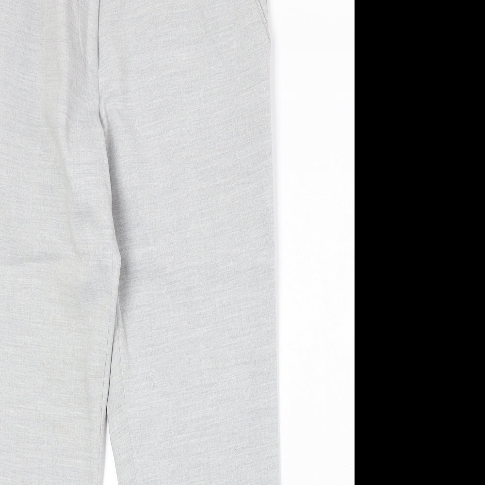 H&M Womens Grey Polyester Chino Trousers Size 12 Regular Zip