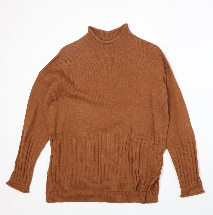 Marks and Spencer Womens Orange High Neck Acrylic Pullover Jumper Size S