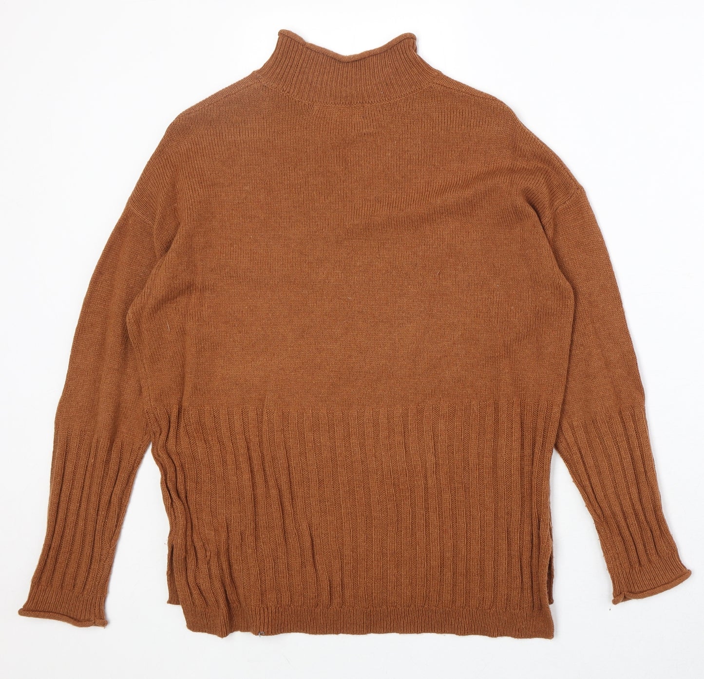 Marks and Spencer Womens Orange High Neck Acrylic Pullover Jumper Size S