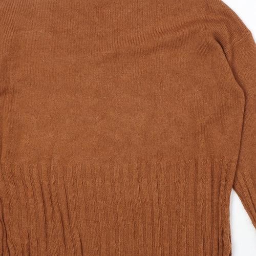 Marks and Spencer Womens Orange High Neck Acrylic Pullover Jumper Size S