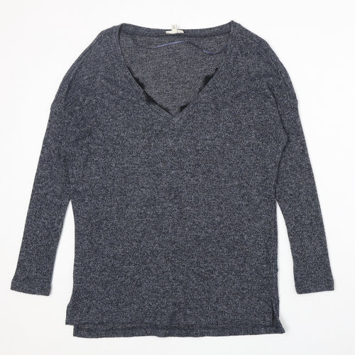 River Island Womens Blue Square Neck Polyester Pullover Jumper Size 8