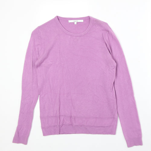 Vida Vi Womens Purple Round Neck Acrylic Pullover Jumper Size S