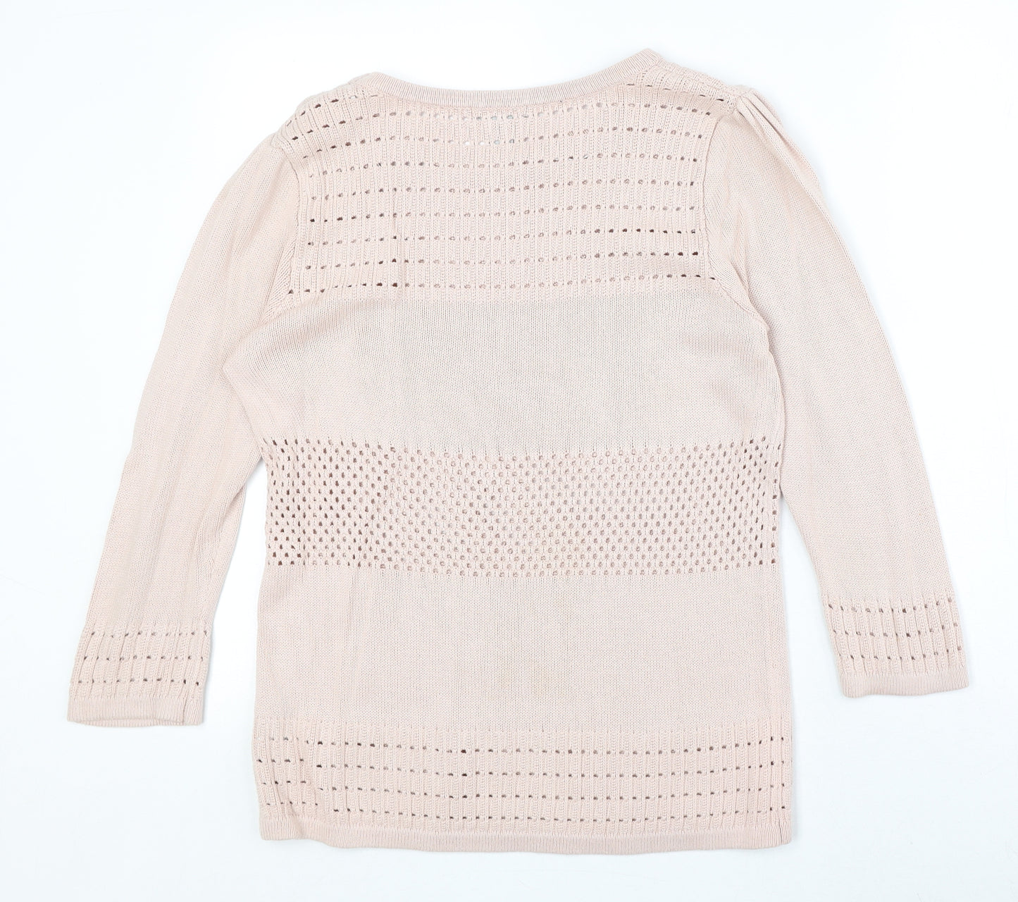H&M Womens Pink Round Neck Viscose Pullover Jumper Size L