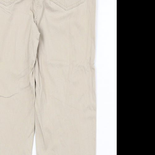 Yesscia Womens Beige Cotton Straight Jeans Size 32 in Regular Zip