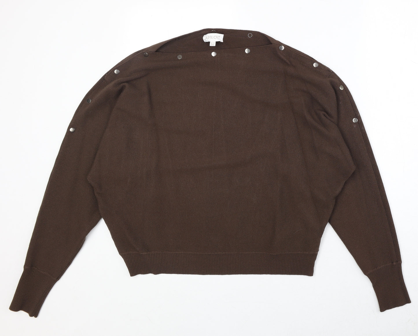 Apricot Womens Brown Round Neck Viscose Pullover Jumper Size 16
