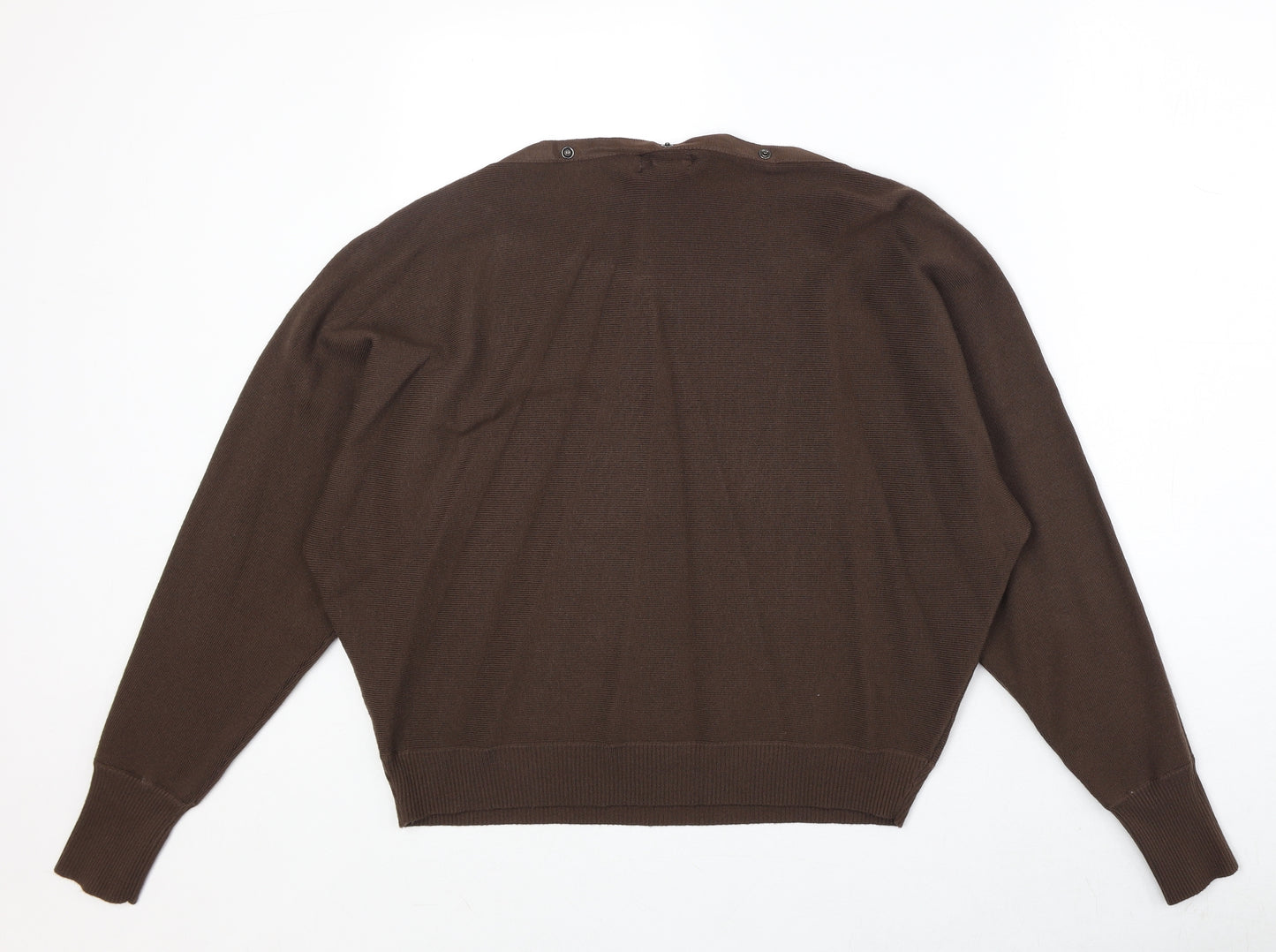 Apricot Womens Brown Round Neck Viscose Pullover Jumper Size 16