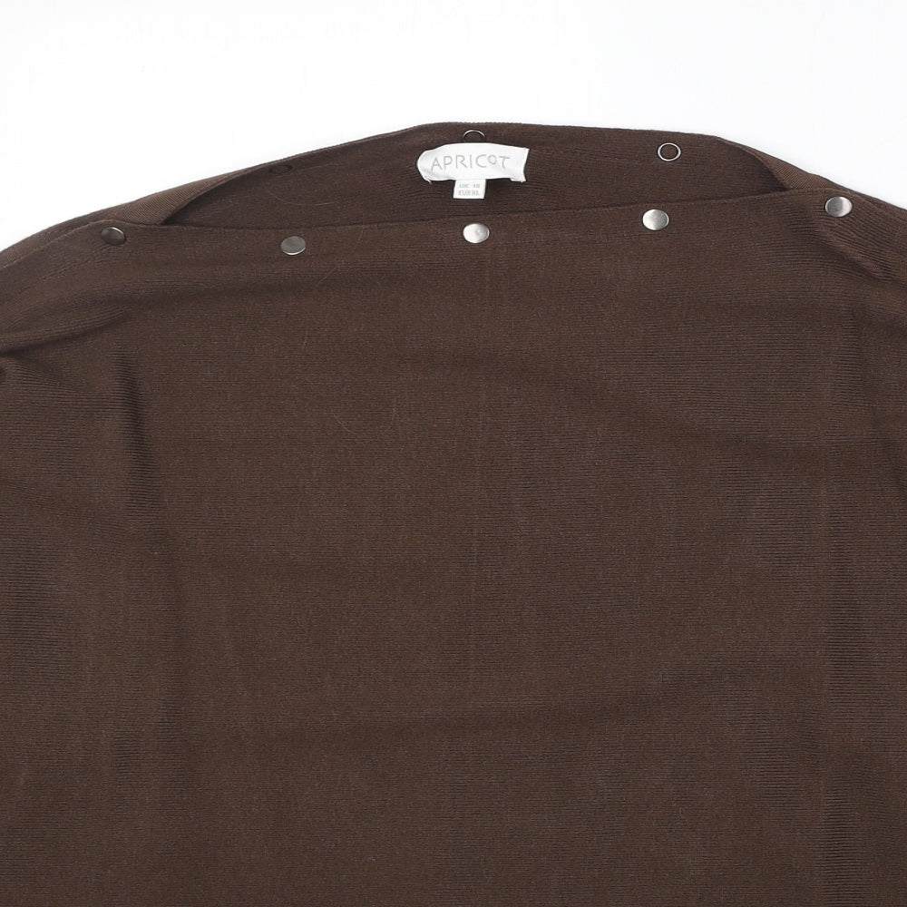 Apricot Womens Brown Round Neck Viscose Pullover Jumper Size 16