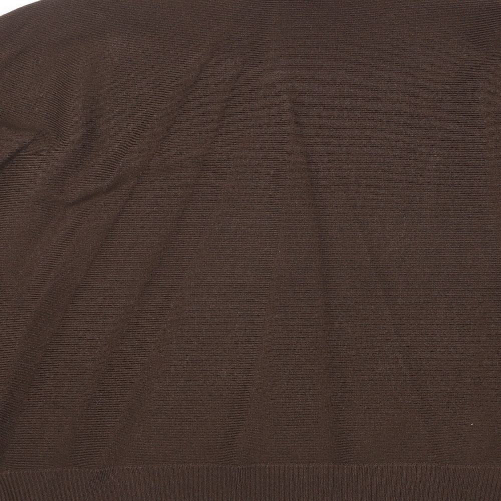 Apricot Womens Brown Round Neck Viscose Pullover Jumper Size 16
