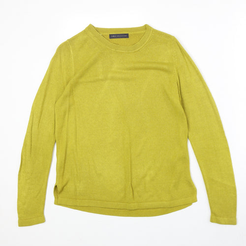 Marks and Spencer Womens Green Round Neck Acrylic Pullover Jumper Size 12