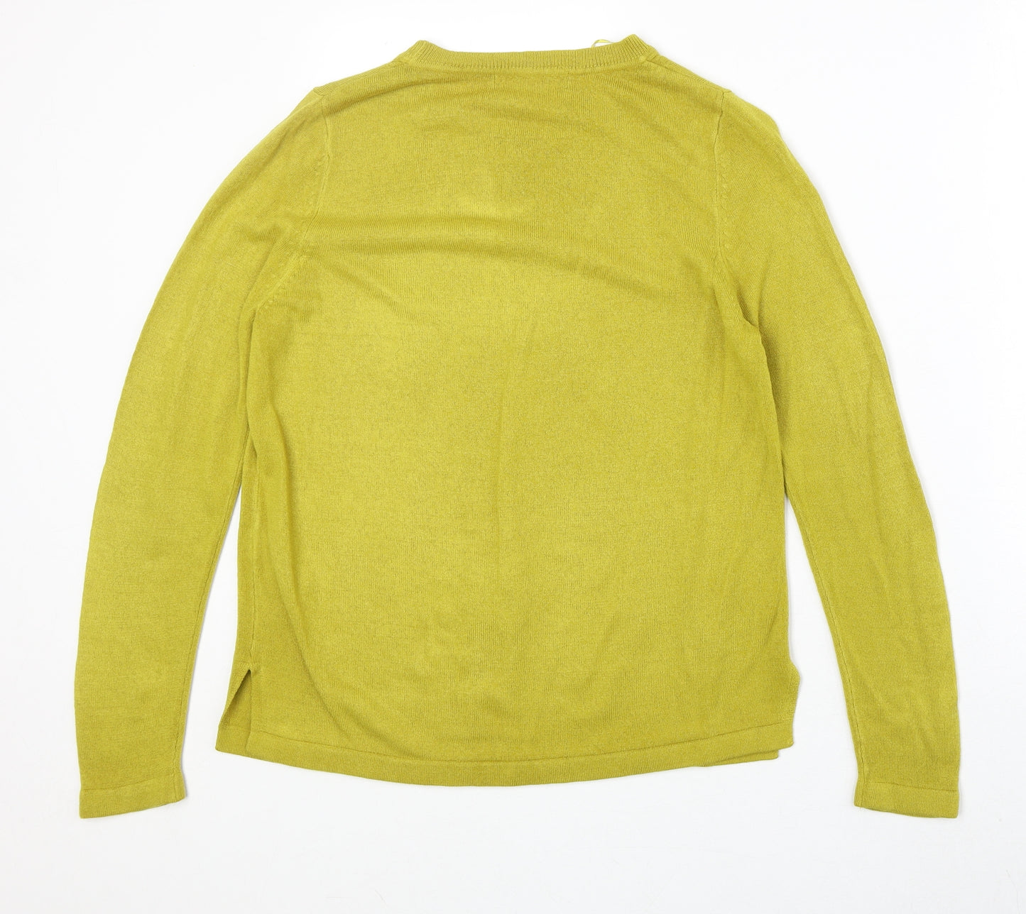 Marks and Spencer Womens Green Round Neck Acrylic Pullover Jumper Size 12