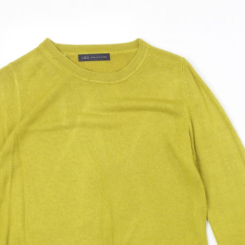 Marks and Spencer Womens Green Round Neck Acrylic Pullover Jumper Size 12
