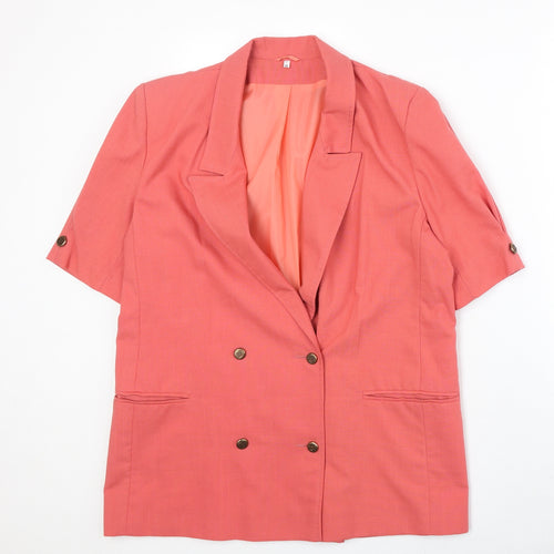 Preworn Womens Pink Polyester Jacket Blazer Size 14