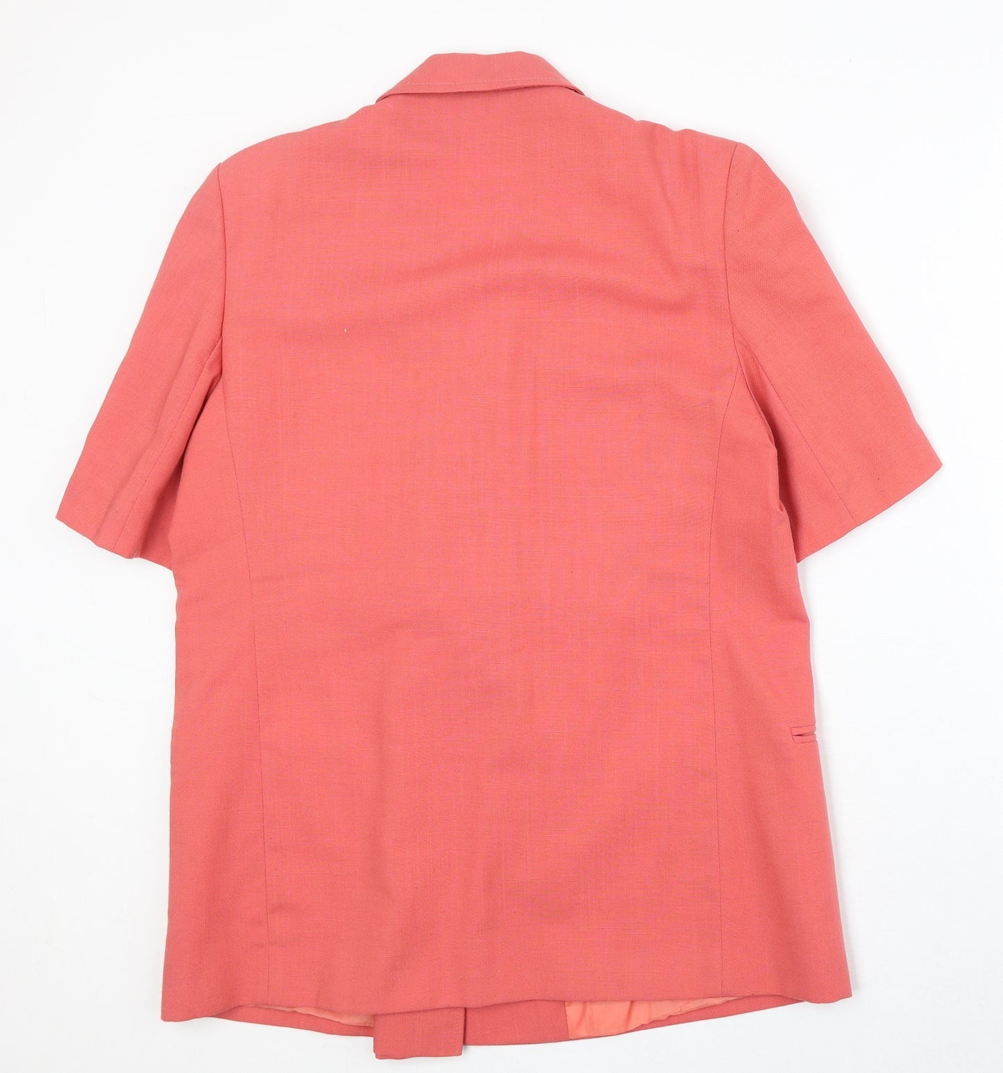 Preworn Womens Pink Polyester Jacket Blazer Size 14