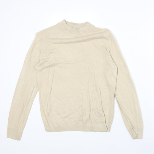 Marks and Spencer Womens Beige Round Neck Acrylic Pullover Jumper Size 10