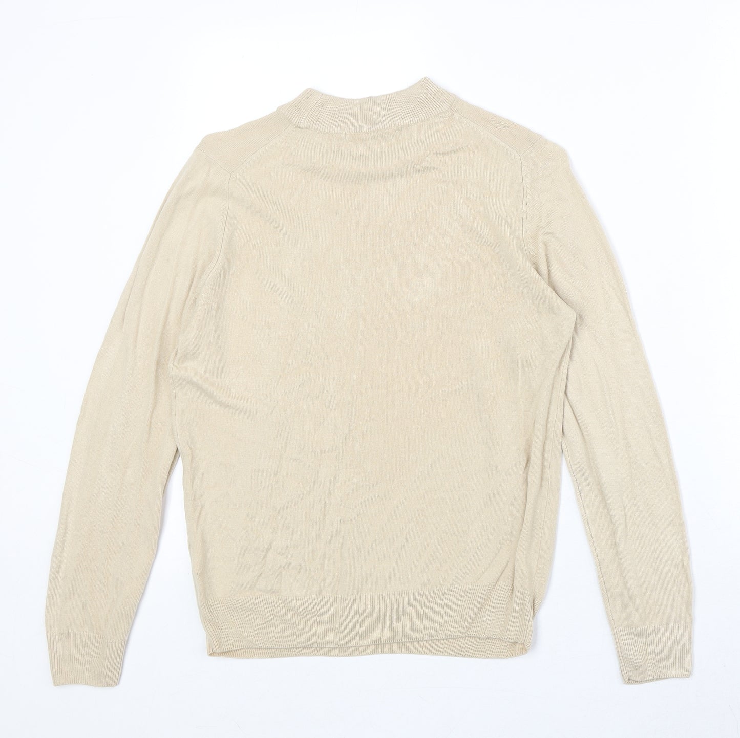 Marks and Spencer Womens Beige Round Neck Acrylic Pullover Jumper Size 10