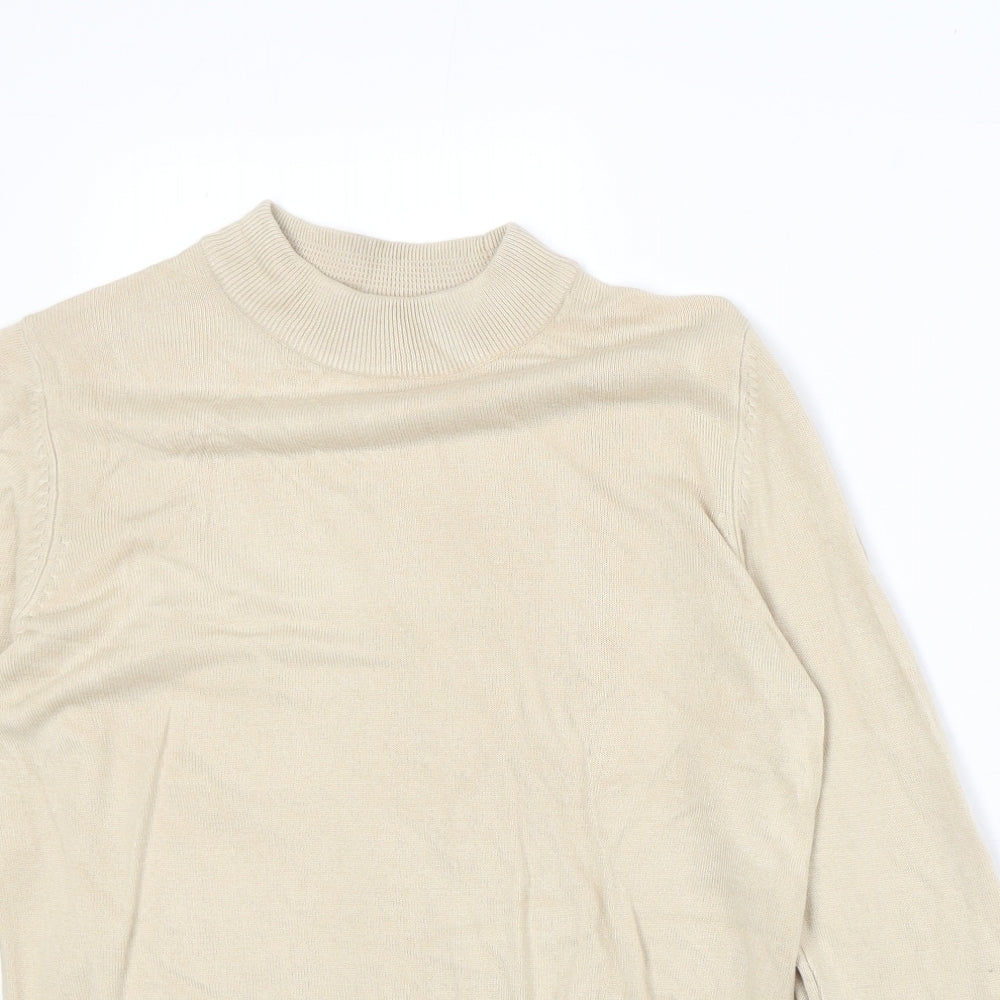 Marks and Spencer Womens Beige Round Neck Acrylic Pullover Jumper Size 10