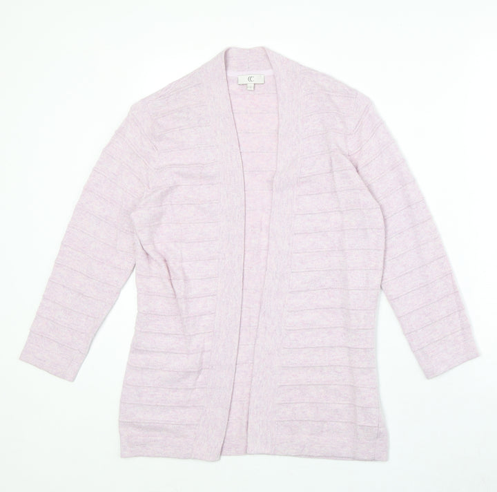 CC Womens Pink V-Neck Cotton Cardigan Jumper Size S