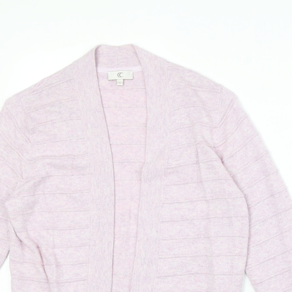 CC Womens Pink V-Neck Cotton Cardigan Jumper Size S