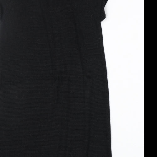 H&M Womens Black Acrylic Jumper Dress Size S Round Neck Pullover
