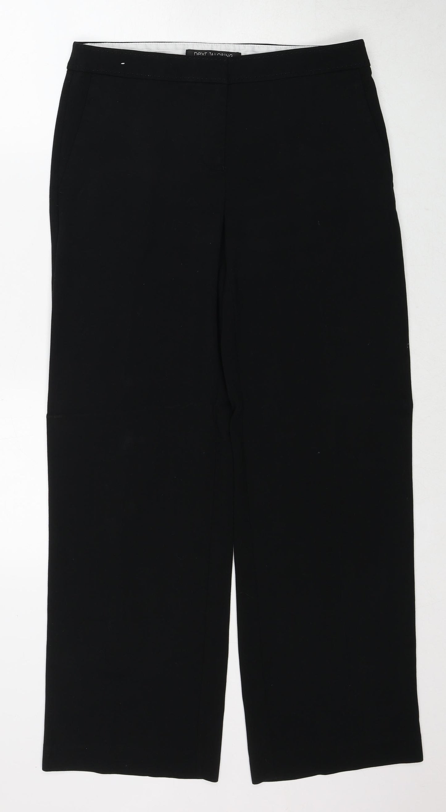 NEXT Womens Black Polyester Dress Pants Trousers Size 10 Regular Zip