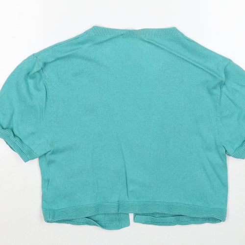 TU Womens Blue V-Neck Cotton Cardigan Jumper Size 10