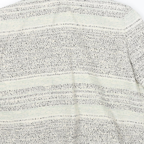 Marks and Spencer Womens Grey Striped Jacket Size 12 Button