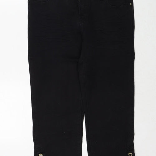 Hucharowa Womens Black Cotton Straight Jeans Size 31 in Regular Zip
