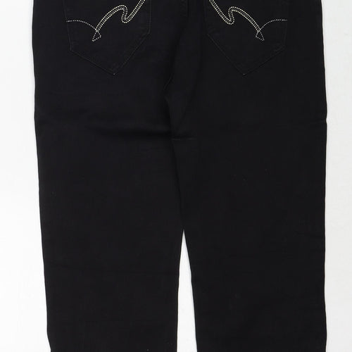 Hucharowa Womens Black Cotton Straight Jeans Size 31 in Regular Zip
