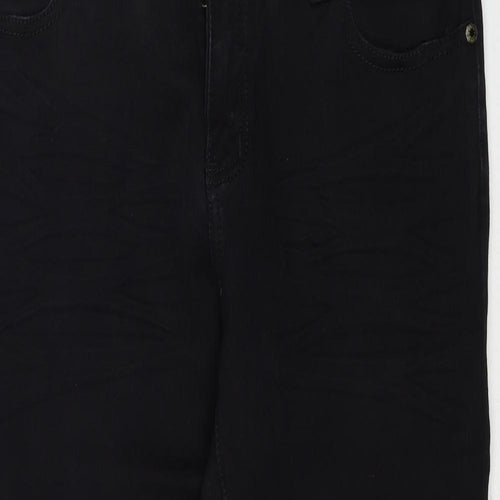 Hucharowa Womens Black Cotton Straight Jeans Size 31 in Regular Zip