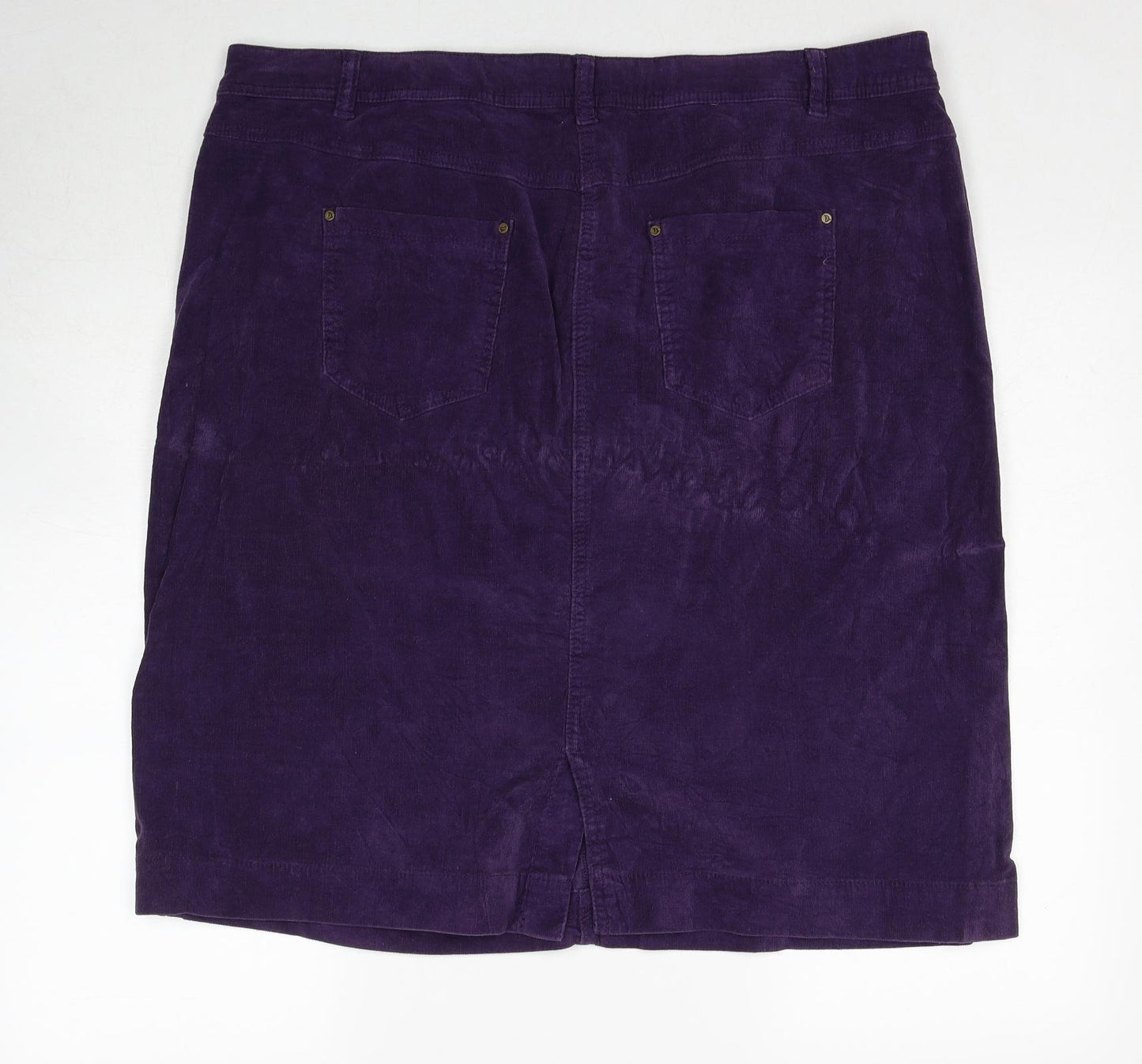 DASH Womens Purple Cotton A-Line Skirt Size 22 Zip