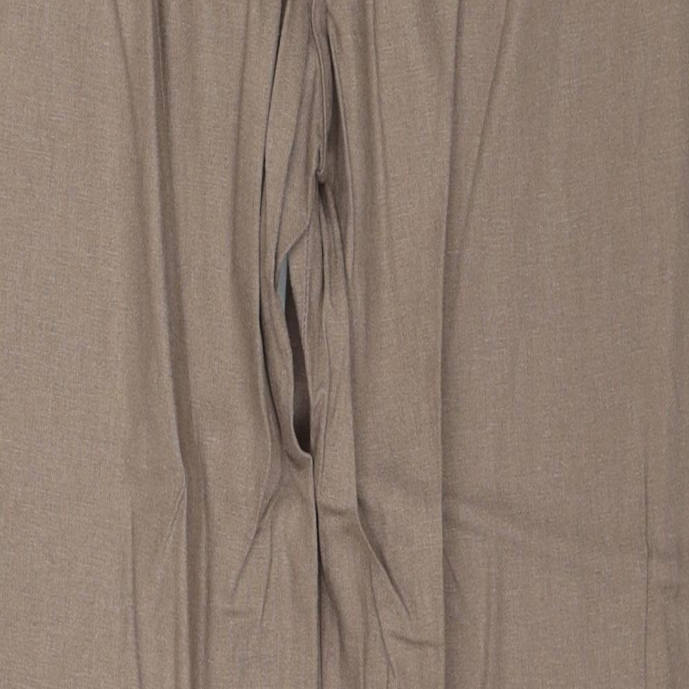 George Womens Brown Linen Trousers Size 14 Regular Zip