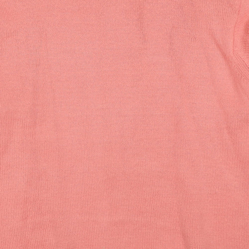 Classics Womens Pink Round Neck Acrylic Pullover Jumper Size 14 - Size 14-16