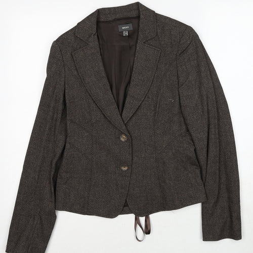 Mexx Womens Brown Jacket Blazer Size 10 Button