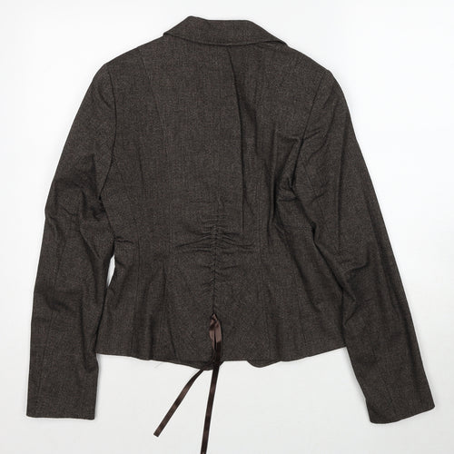 Mexx Womens Brown Jacket Blazer Size 10 Button