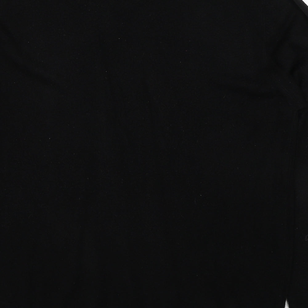 Thomas Nash Mens Black V-Neck Acetate Pullover Jumper Size M Long Sleeve
