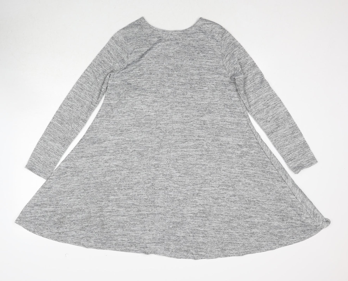 Boohoo Womens Grey Polyester Jumper Dress Size 12 Round Neck