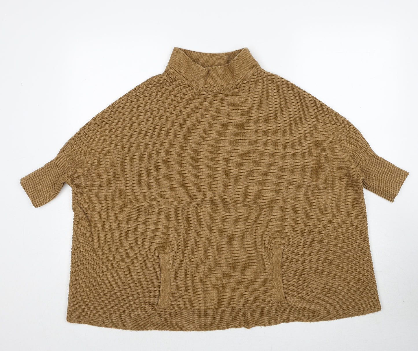 H&M Womens Brown Mock Neck Acrylic Pullover Jumper Size XS