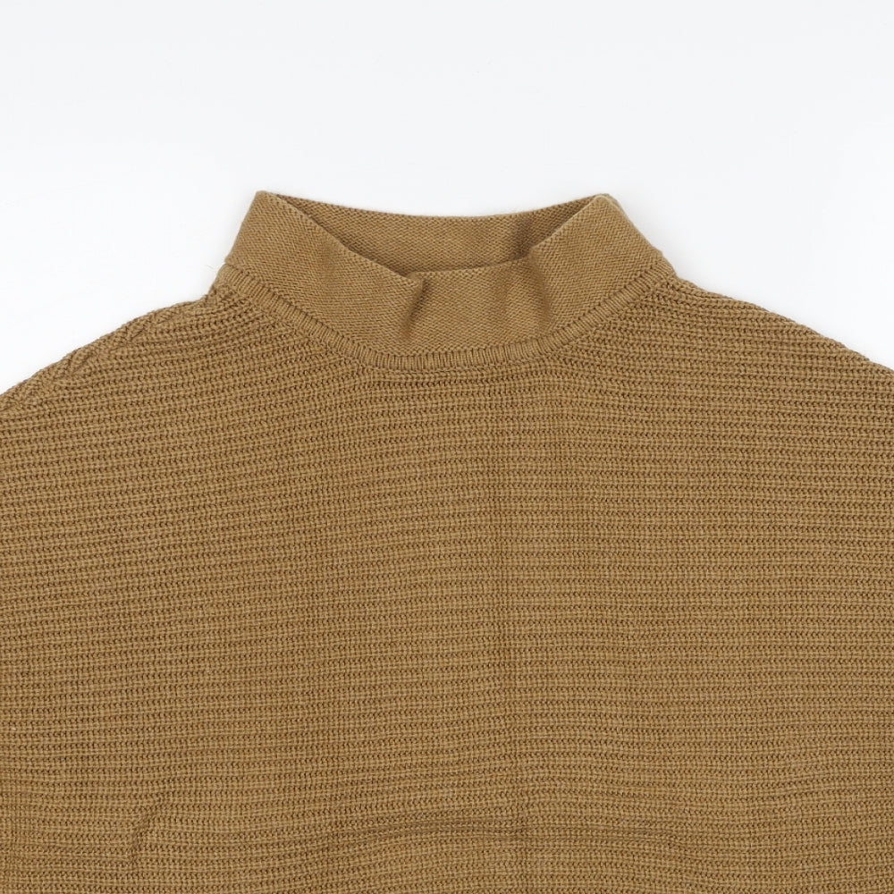 H&M Womens Brown Mock Neck Acrylic Pullover Jumper Size XS