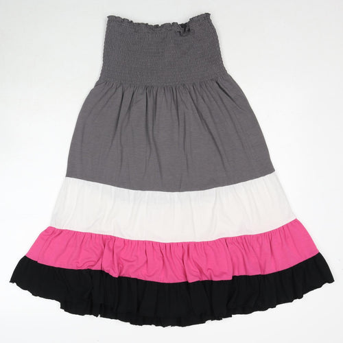 Derek Heart Womens Multicoloured Colourblock Polyester Tank Dress Size S Square Neck Pullover