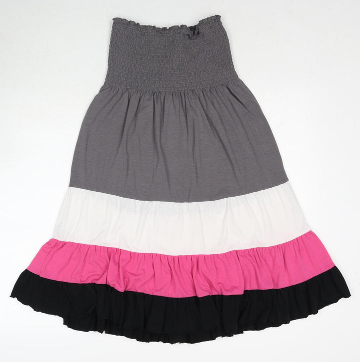 Derek Heart Womens Multicoloured Colourblock Polyester Tank Dress Size S Square Neck Pullover