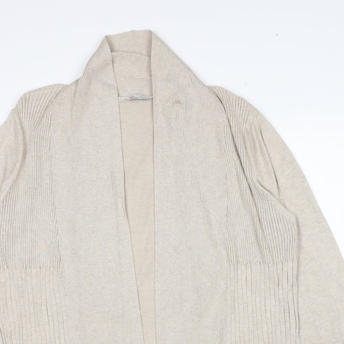 BHS Womens Beige V-Neck Viscose Cardigan Jumper Size 18