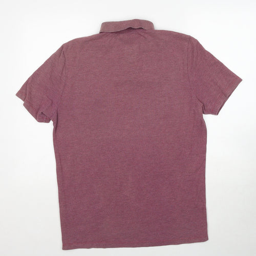 Huntington Mens Purple Polyester Polo Size M Collared Pullover